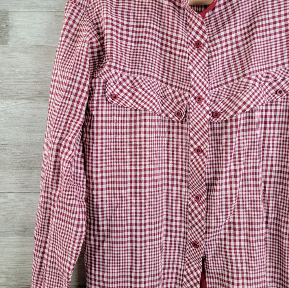 Vintage 80s Fenton Red Plaid Western Button Down Women's Shirt Size 15/16 - Picture 10 of 14